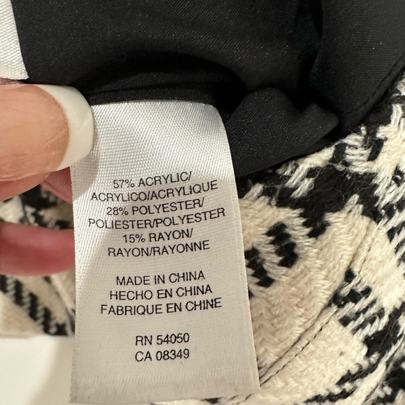 Nine West Plaid Tweed Sleeveless Sheath Dress Size 10 Black and White - Picture 6 of 6